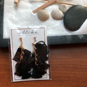 Ettika (NIP) "Daydreamer" Black Tassel Earrings